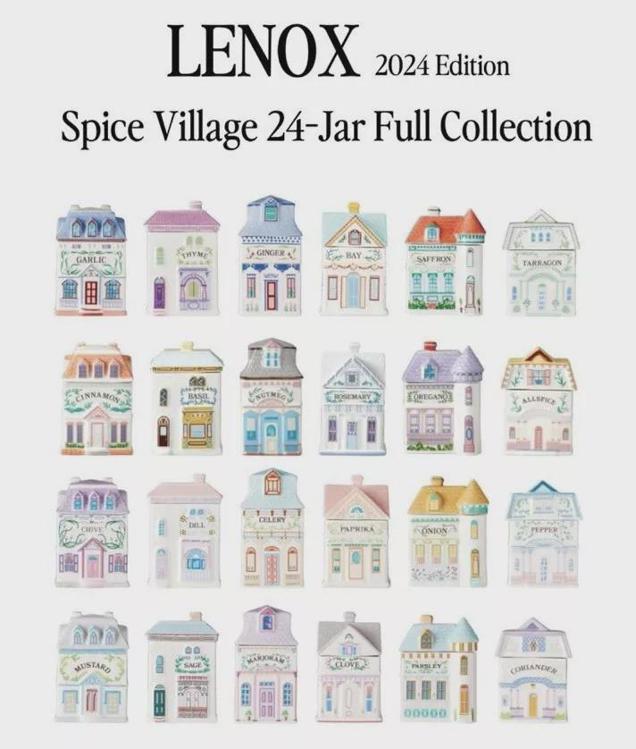 2024 Lenox Spice Village 24 Piece Jar Collection Complete Set IN HAND