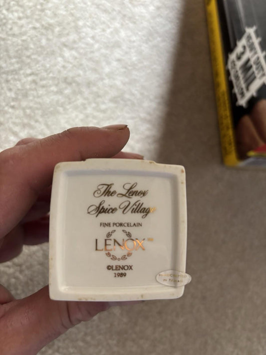 Vintage 1989 Lenox Spice Village Spice Jar Complete Set of 24 Houses with Rack