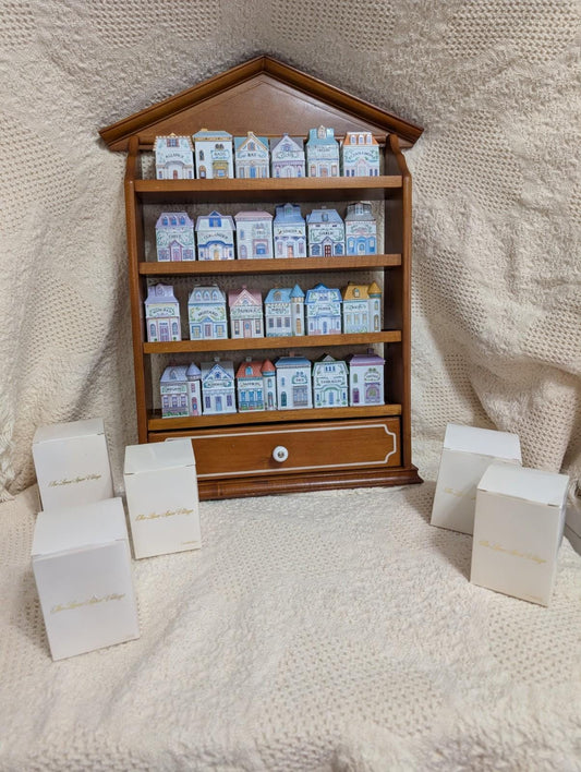 1989 Lenox Spice Village Complete Set 24 Fine Porcelain W Rack