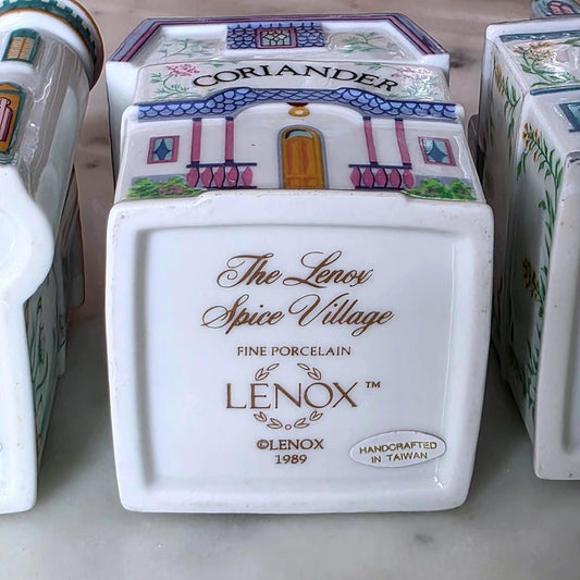 Lenox Spice Village Set Porcelain House 24 Jars with Wooden Rack 1989 Complete