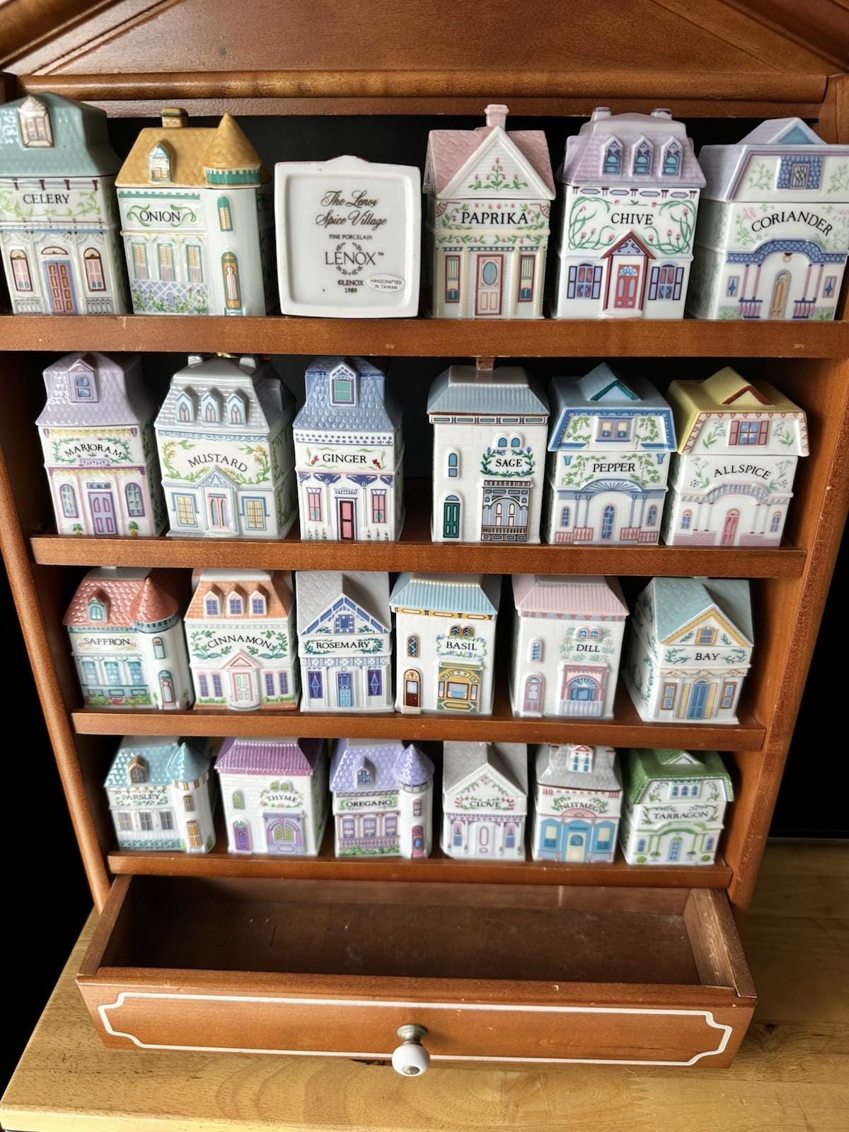 Lenox 1989 Spice Village Rack and Jars