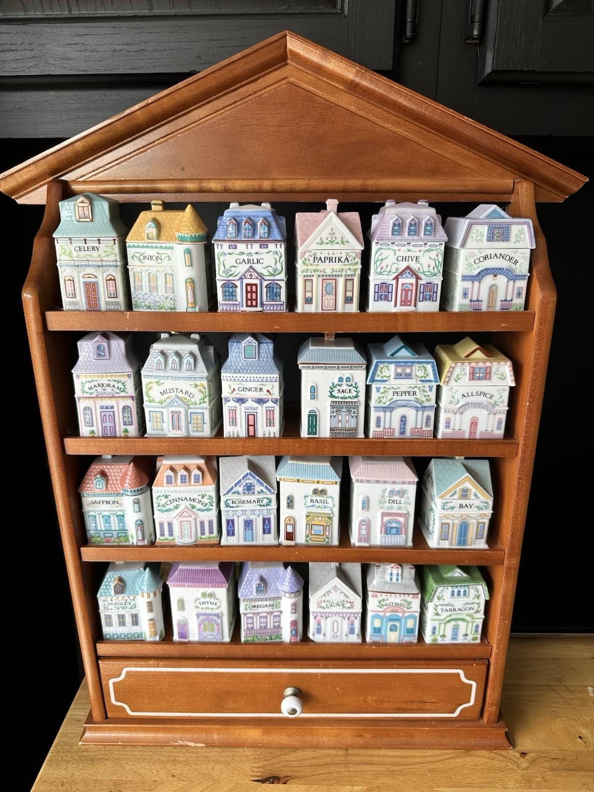 Lenox 1989 Spice Village Rack and Jars