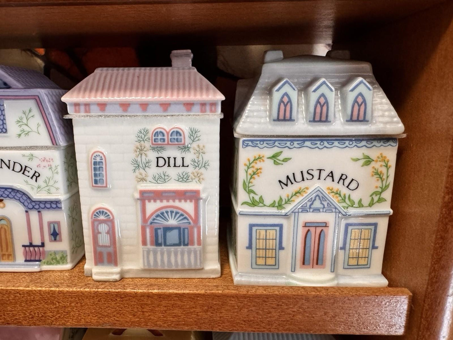 Vintage 1989 LENOX Spice Village Jar Complete Set of 24 Houses w/ Rack COA Boxes