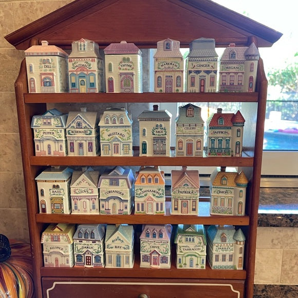 ✨ Lenox 1989 24-Piece Spice Village Set – Great Condition, Never Used with Rack ✨