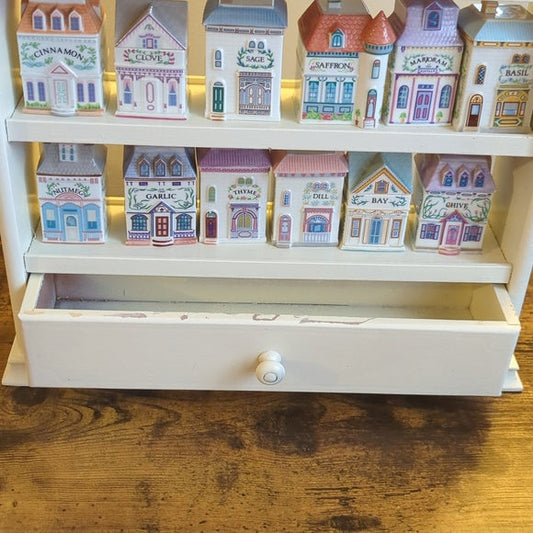 ✨ Lenox Spice Village 24-Piece Collection – Rare & Discontinued, Miniature Spice Houses with Rack ✨