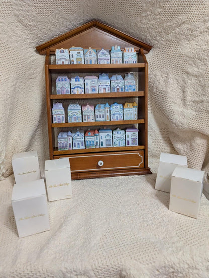 1989 Lenox Spice Village Complete Set  24  Fine Porcelain W Rack