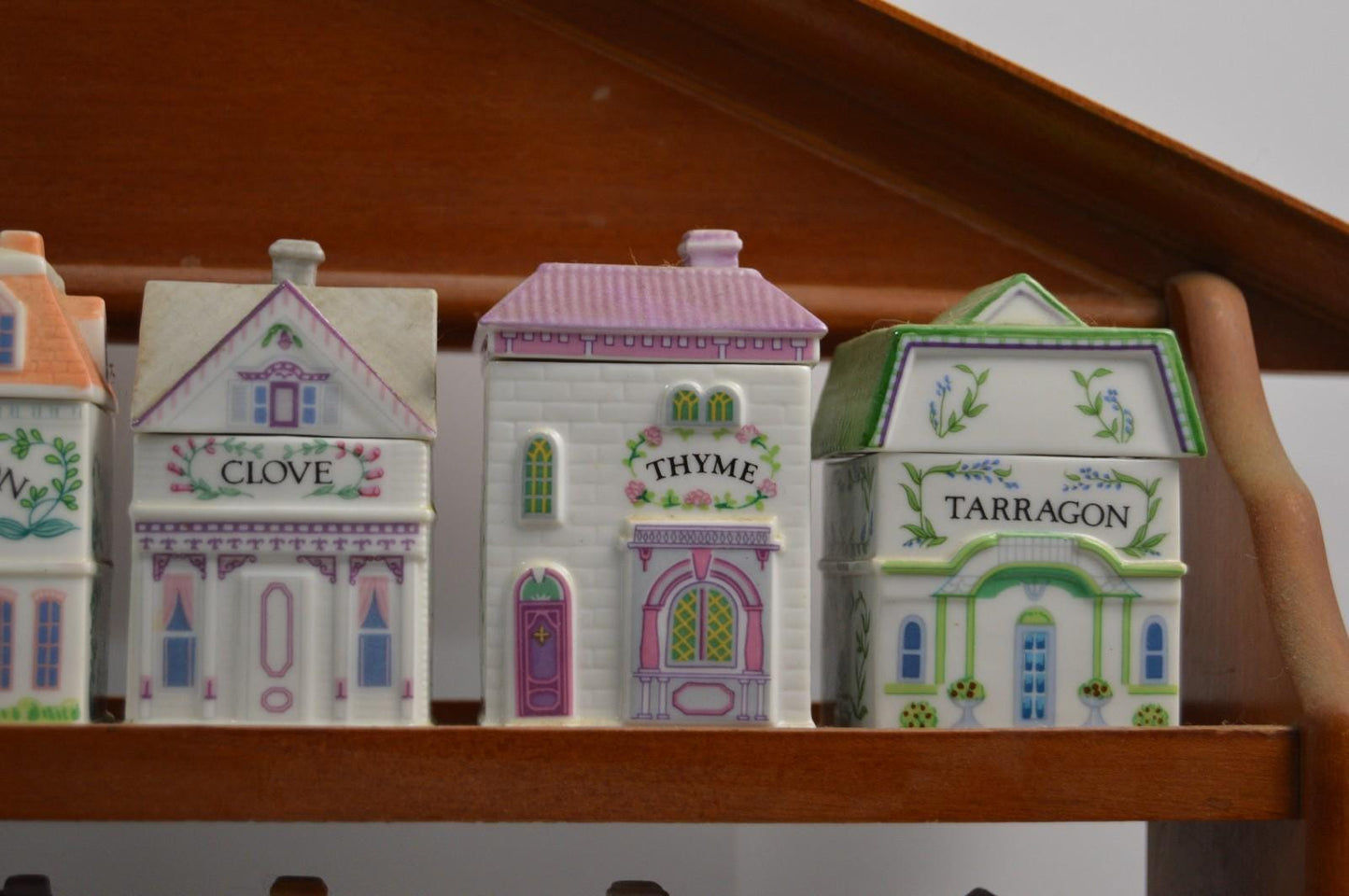 Vintage Lenox Spice Village Complete 24 With Original Rack Clean FREE SHIP