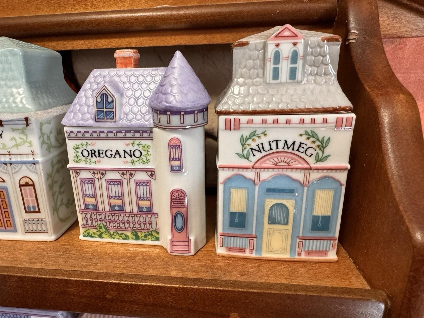 Vintage 1989 LENOX Spice Village Jar Complete Set of 24 Houses w/ Rack COA Boxes