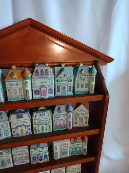 Vintage 1989 Lenox Spice Village Spice Jar  Set Of 23 Houses missing BASIL jar.