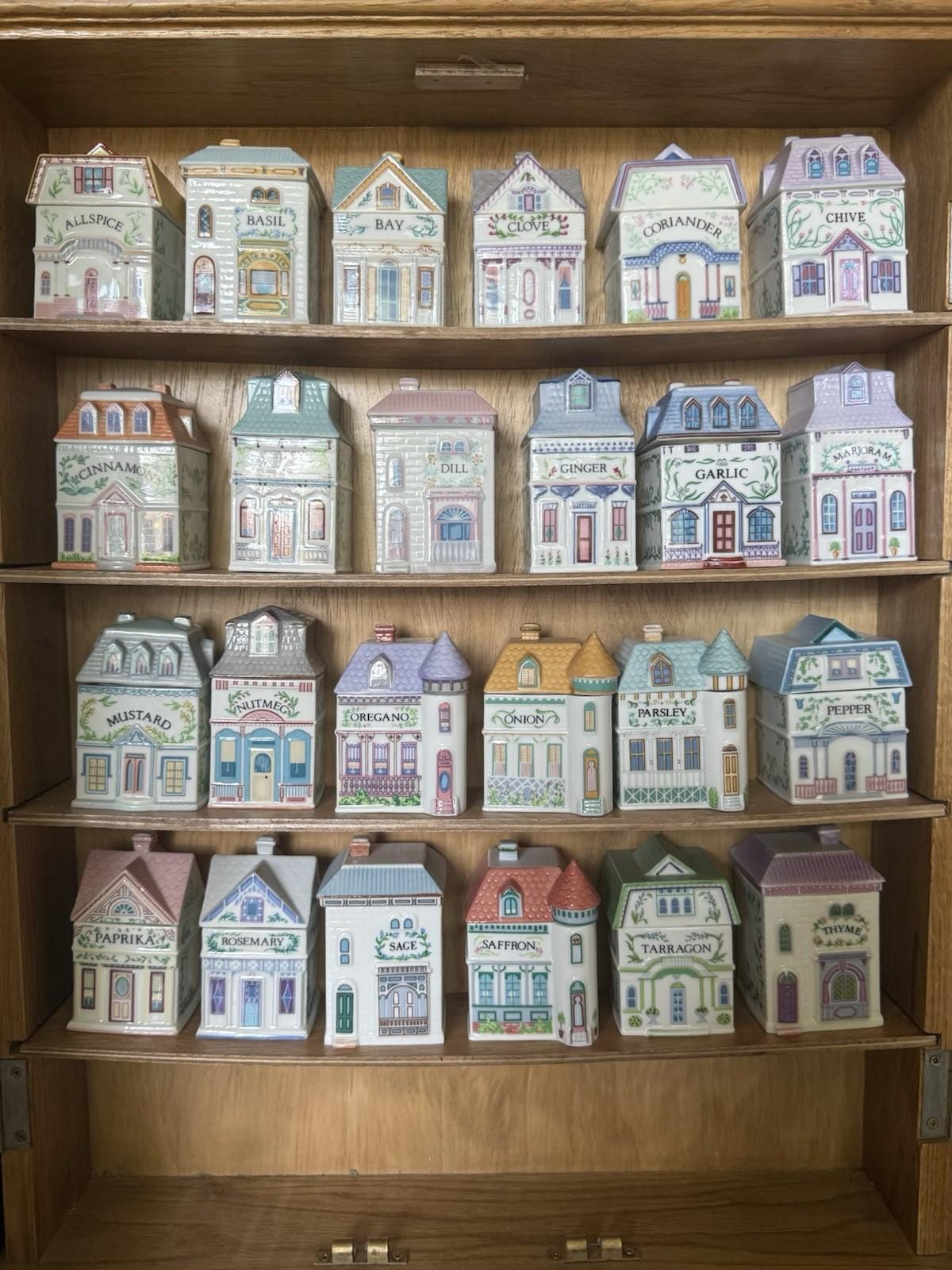 Lenox 1989 the Spice Village Set of 24 Spice Jars with Lids No Rack