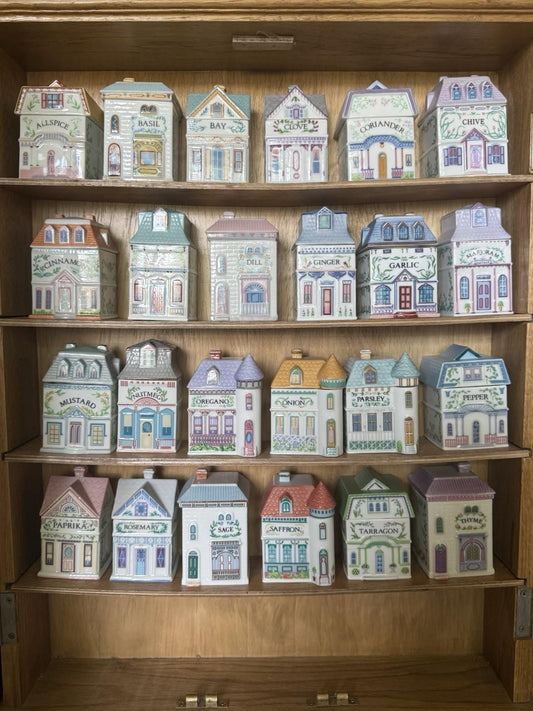 Lenox 1989 the Spice Village Set of 24 Spice Jars with Lids No Rack