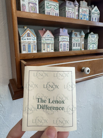 1989 Lenox Village Spice Jars (19) & Original Spice Rack