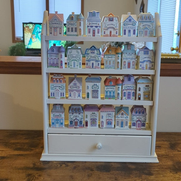 ✨ Lenox Spice Village 24-Piece Collection – Rare & Discontinued, Miniature Spice Houses with Rack ✨