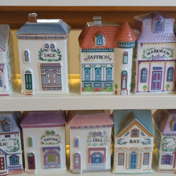✨ Lenox Spice Village 24-Piece Collection – Rare & Discontinued, Miniature Spice Houses with Rack ✨