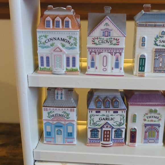 ✨ Lenox Spice Village 24-Piece Collection – Rare & Discontinued, Miniature Spice Houses with Rack ✨