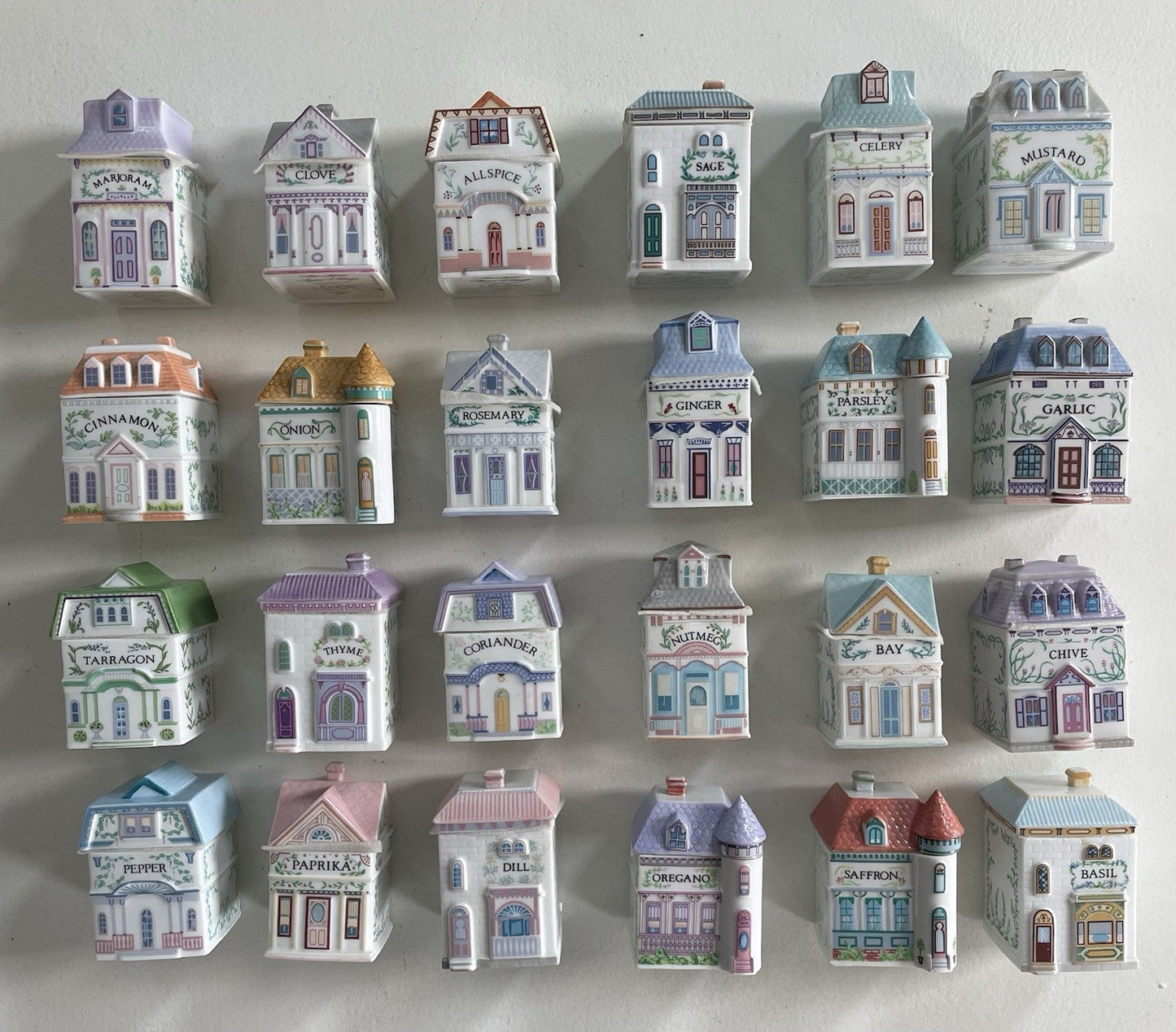✨ Vintage 1989 Lenox Spice Village Jars - Original Complete Set of 24 Jars (No Rack) ✨