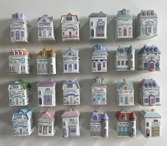 ✨ Vintage 1989 Lenox Spice Village Jars - Original Complete Set of 24 Jars (No Rack) ✨
