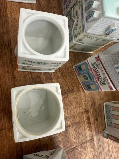✨ Vintage 1989 Lenox Spice Village Set – 21 of 24 Spice Jars (No Rack) – Displayed Only, 2 Chips ✨