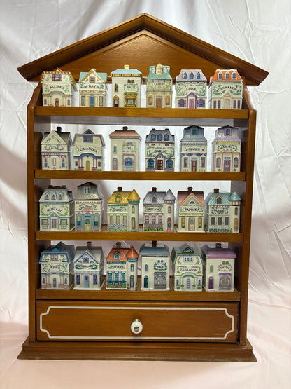 ✨ Original 1989 Lenox Spice Village Complete Set with Spice Rack Shelf ✨