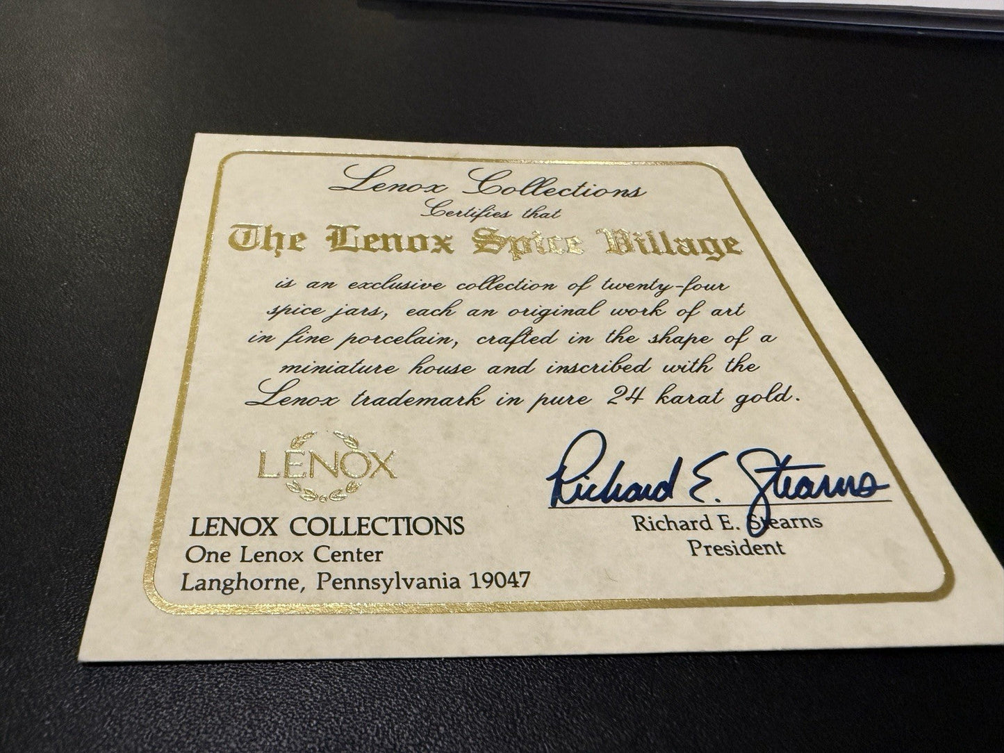 Vintage Original 1989 The Lenox Spice Village Complete with Rack