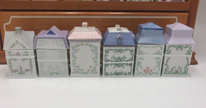 ✨ Vintage 1989 Lenox Spice Village Spice Jar Complete Set of 24 Houses with Rack – Excellent Condition ✨