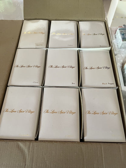 ✨ Vintage 1989 Lenox Spice Village Complete Set of 24 Victorian House Spice Jars – New in Styrofoam Boxes ✨