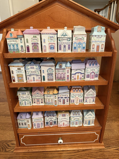 Vintage Original 1989 The Lenox Spice Village Complete with Rack